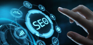 ilustração de seo em um estilo futurista