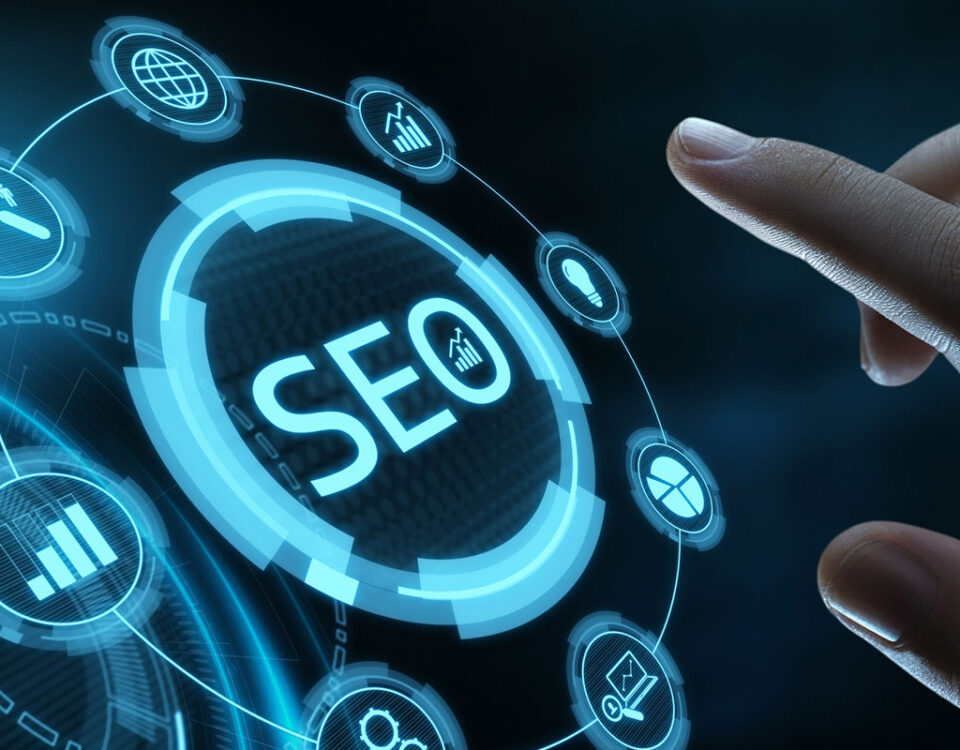 ilustração de seo em um estilo futurista