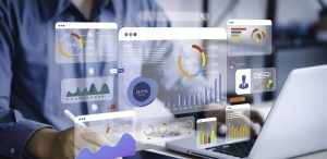 Ilustração futurista de uma estratégia em saúde