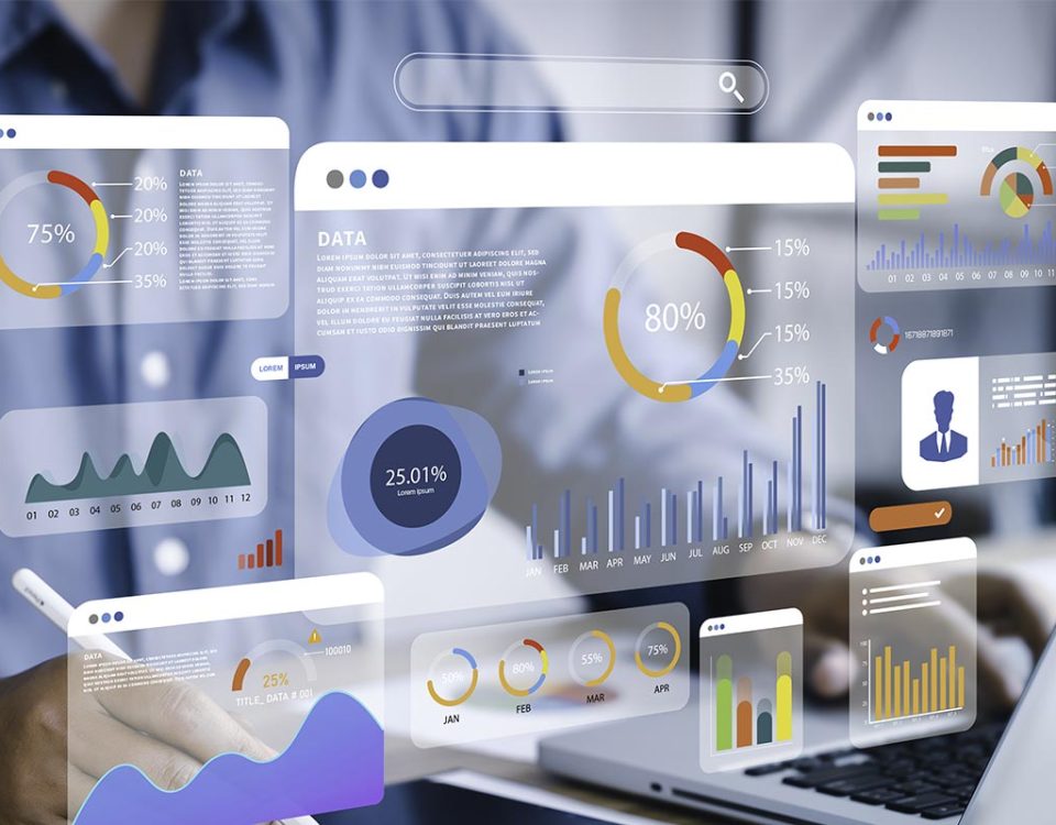 Ilustração futurista de uma estratégia em saúde