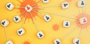 Ilustração demonstrando comunicação num cenário epidemiológico