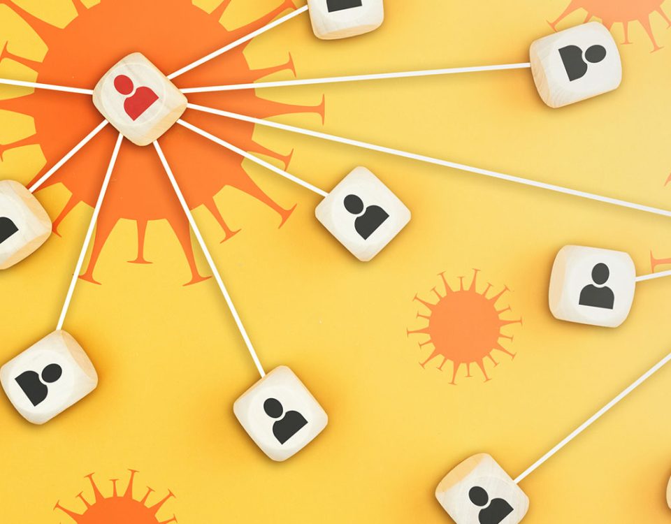 Ilustração demonstrando comunicação num cenário epidemiológico