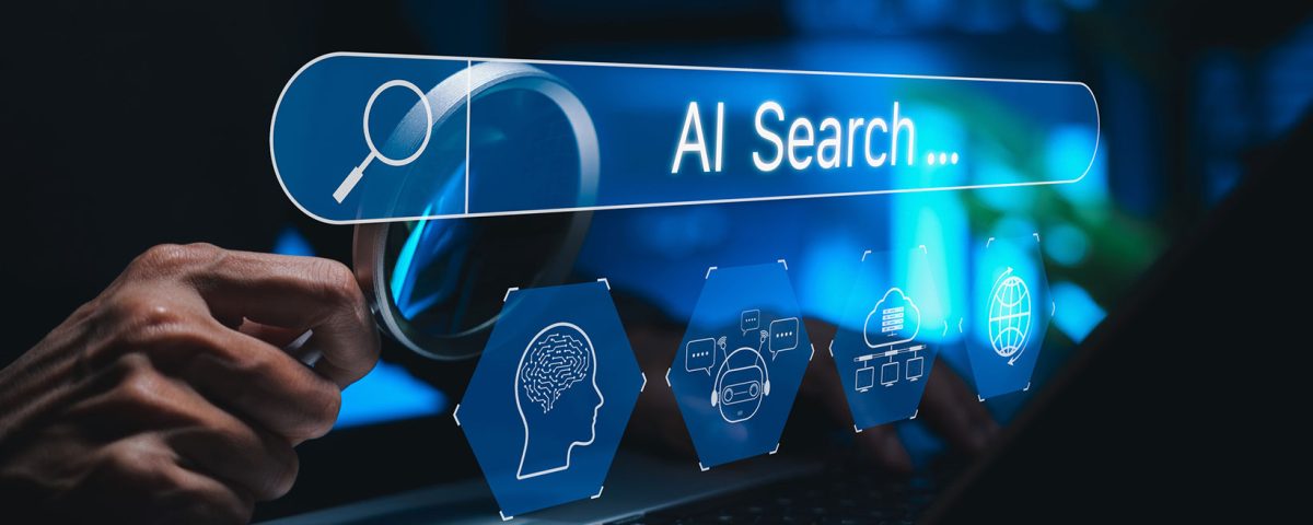 Conceito de tecnologia de mecanismo de pesquisa AI