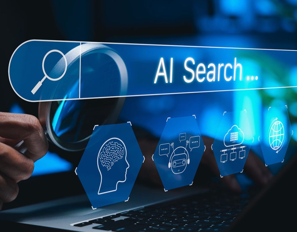 Conceito de tecnologia de mecanismo de pesquisa AI
